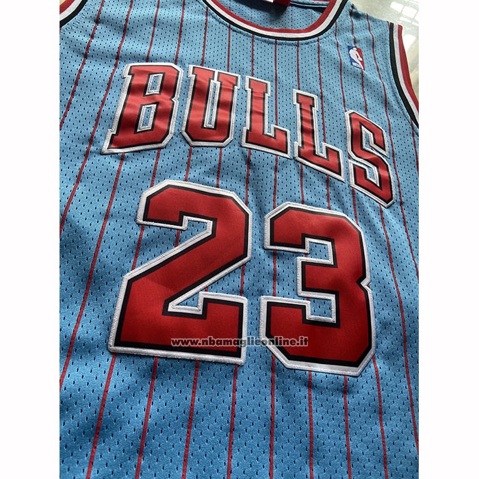 Maglia Chicago Bulls Michael Jordan No 23 Mitchell & Ness 1997-98 Blu3